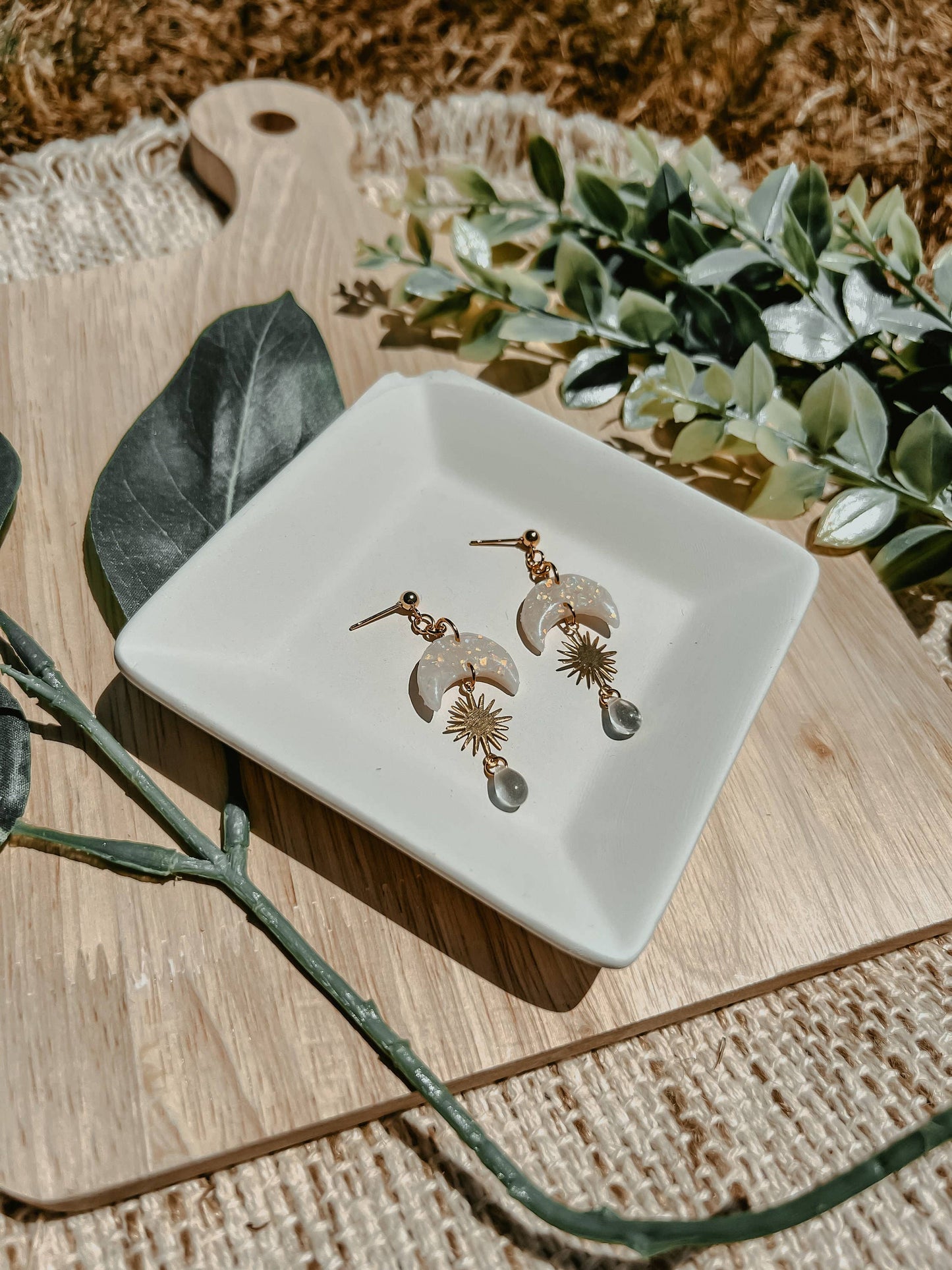 Moon - Sun - Drop - Polymer Clay Earrings