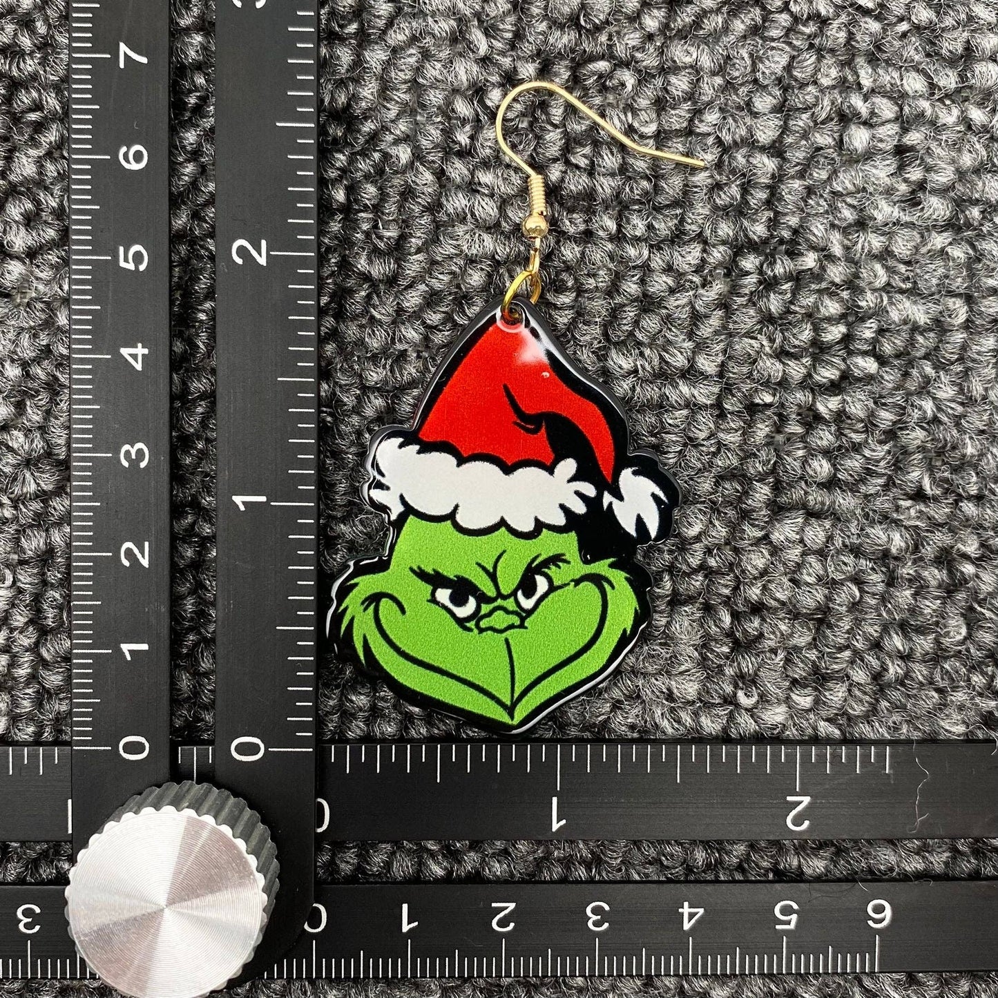 Acrylic Grinch & Christmas Hat Dangle Earrings