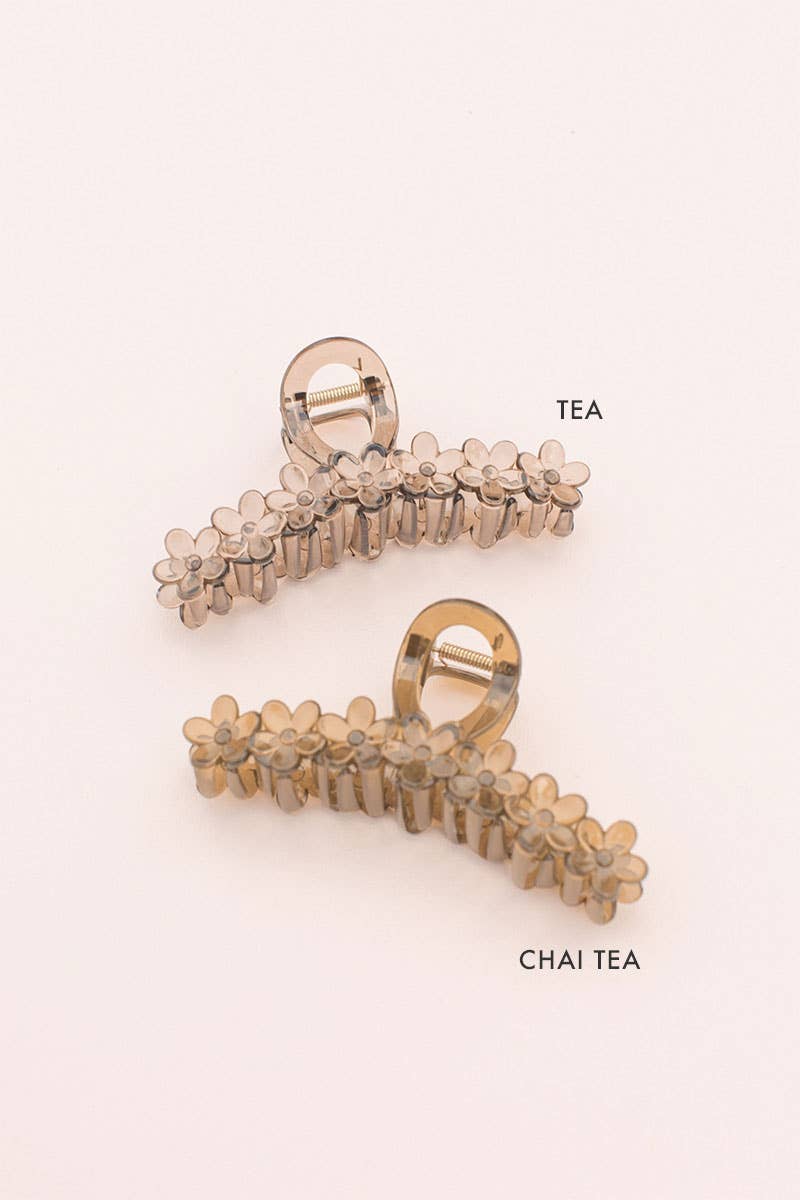 Flower Hair Clip Hair Claw: Chai Tea