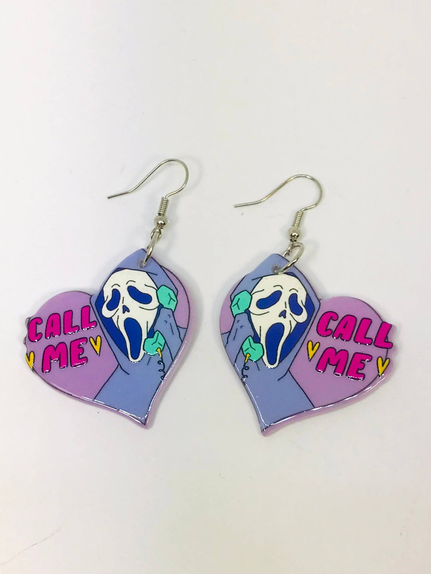 Acrylic Ghost Call Me Earrings