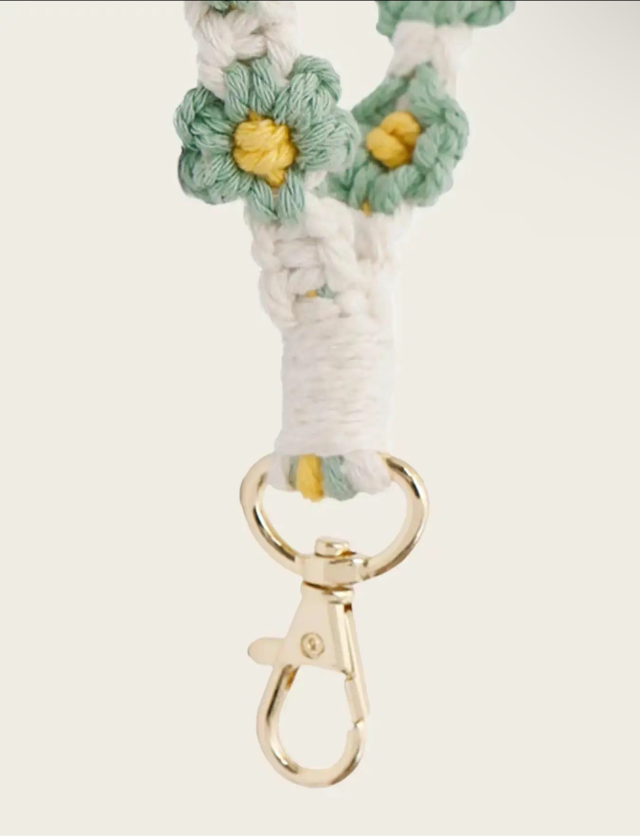 Crochet Flower Keychain: Green