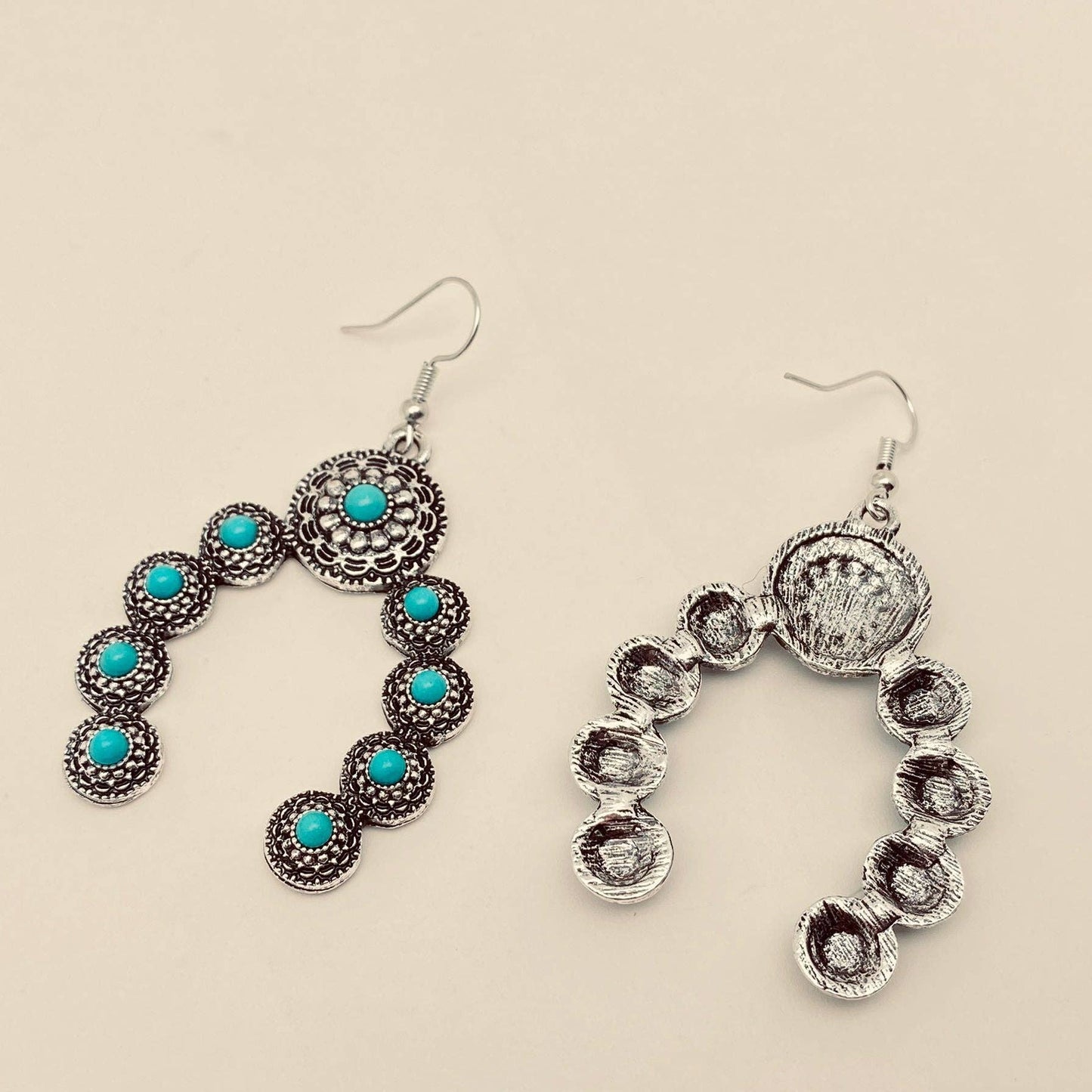 Turquoise Horseshoe Shape Dangle Earrings