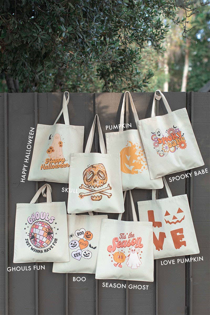 Halloween Organic Tote Bags: Halloween Vibes