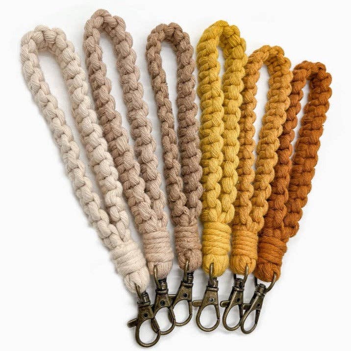 Macrame Wristlet Keychain Gifts for Her: Terracotta