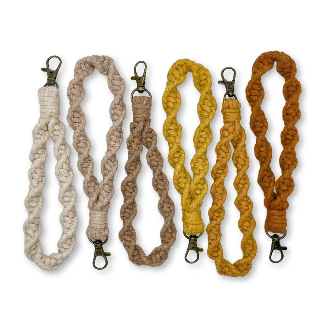 Twist Macrame Wristlet Keychain Gifts for Her: Terracotta