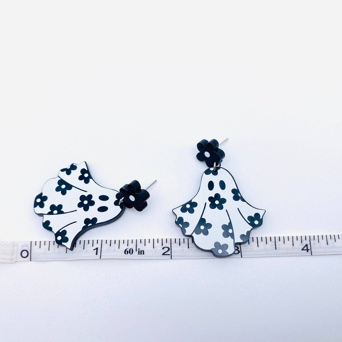 Halloween Flower Ghost Acrylic Earrings