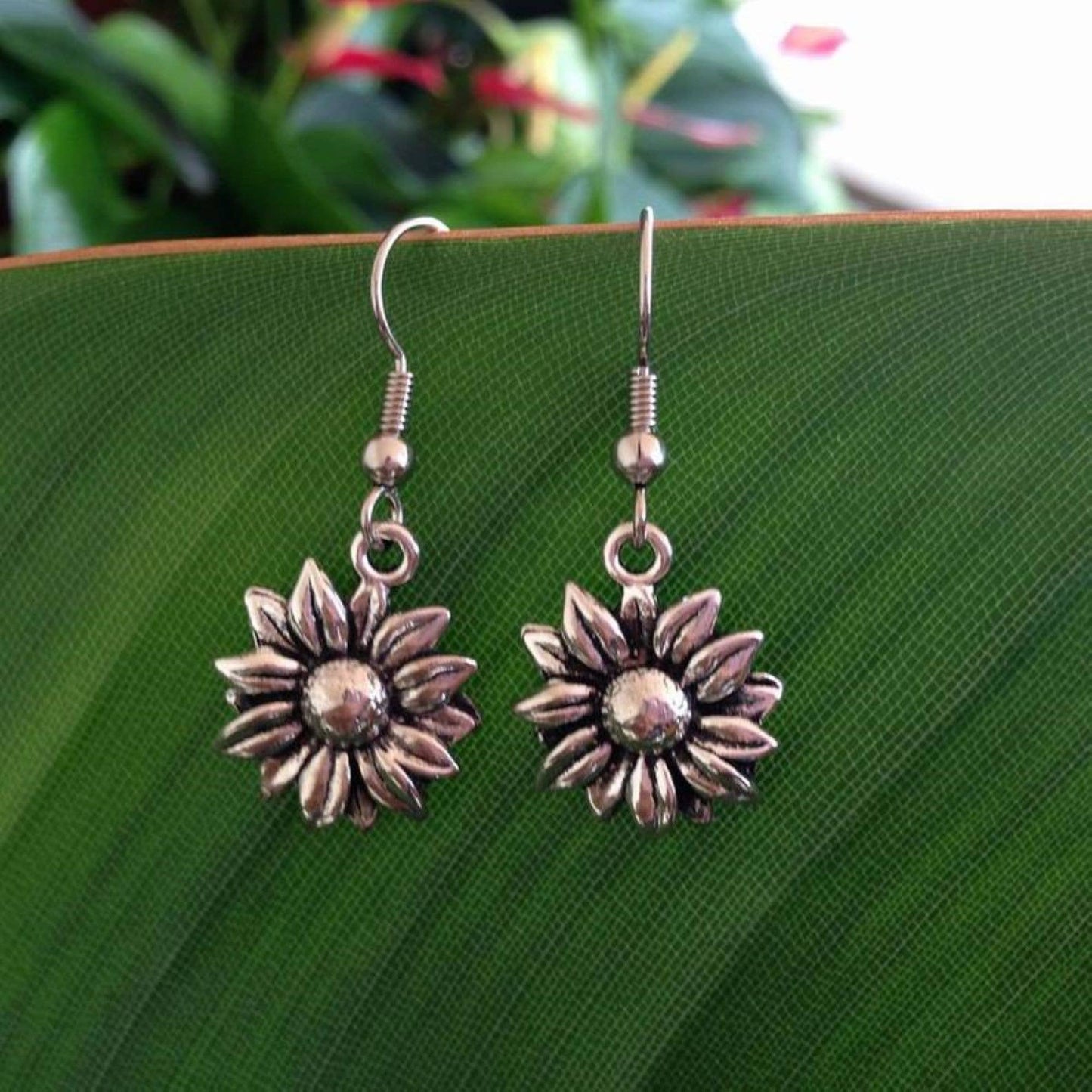 Gold Sunflower Earrings