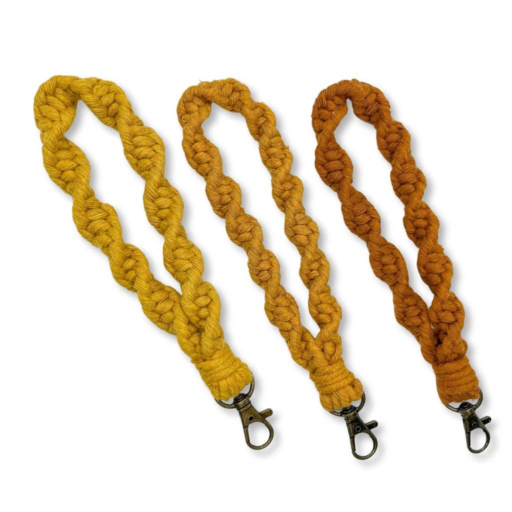 Twist Macrame Wristlet Keychain Gifts for Her: Terracotta