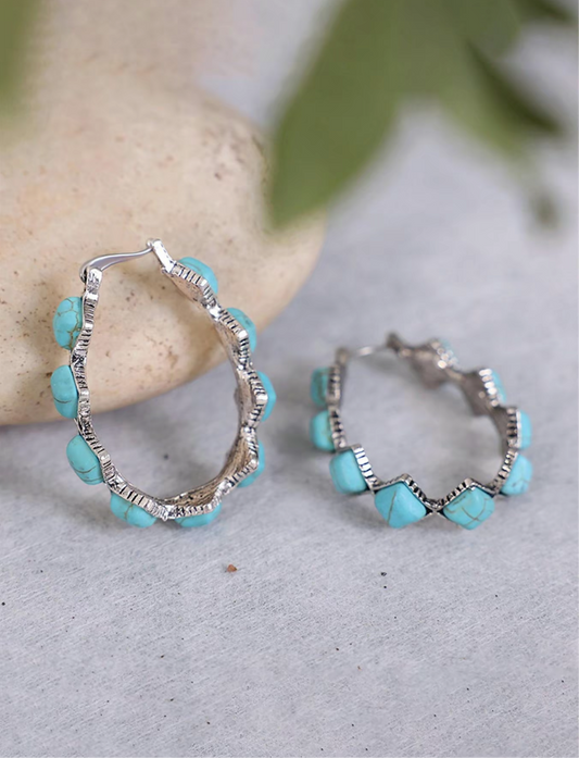 Turquoise Hoops