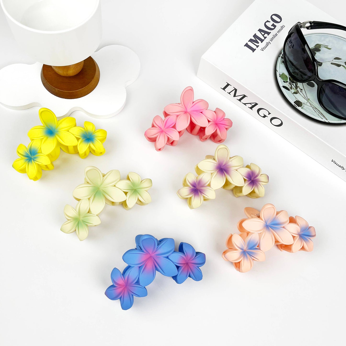 Flower Hair Clip Frangipani: Pink