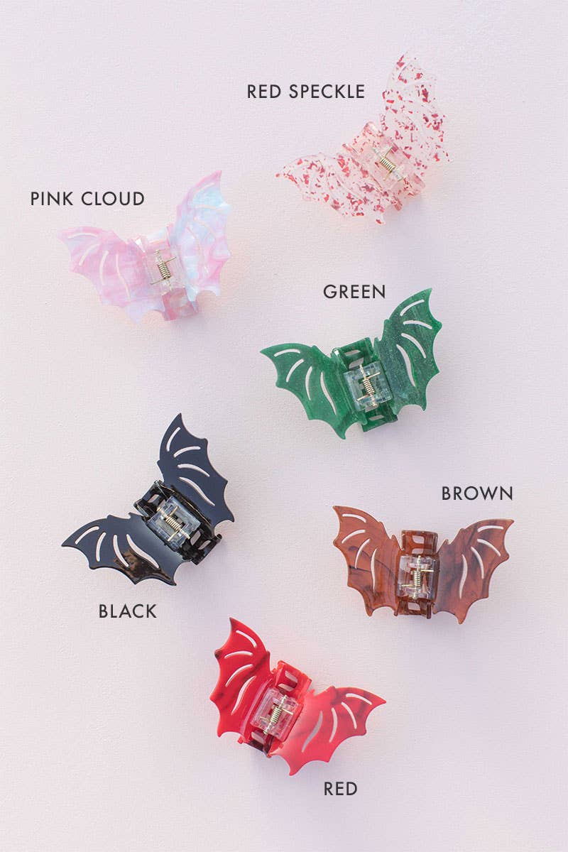 Halloween Bat Hair Clip Hair Claw: Pink Cloud