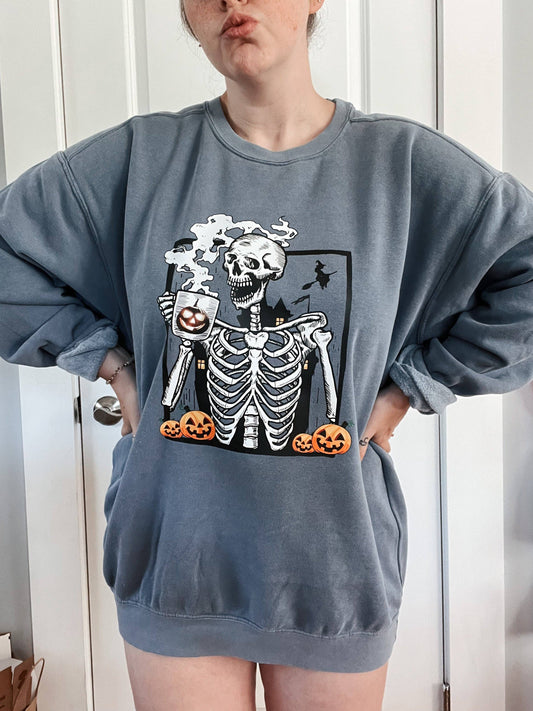 Caffeinated Skeleton Crewneck