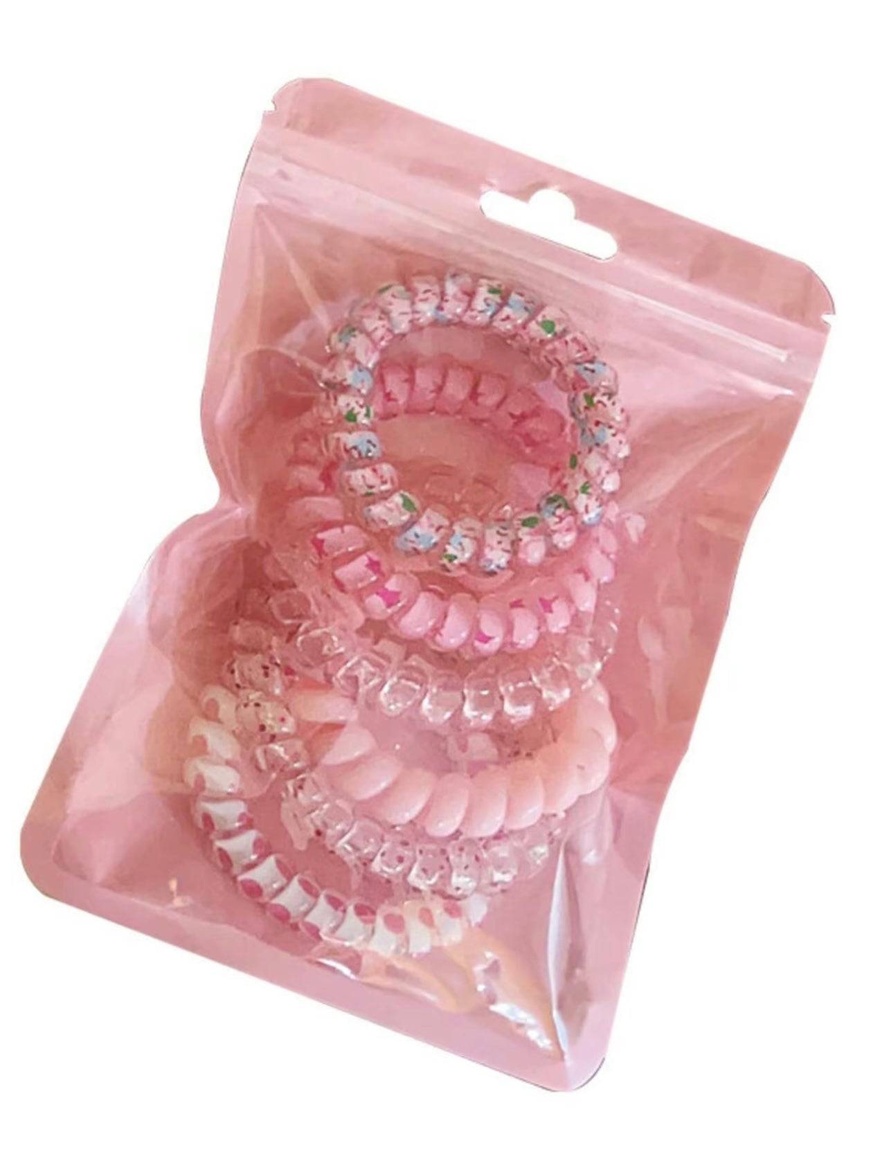 Pink Coil Wire Hair Ties