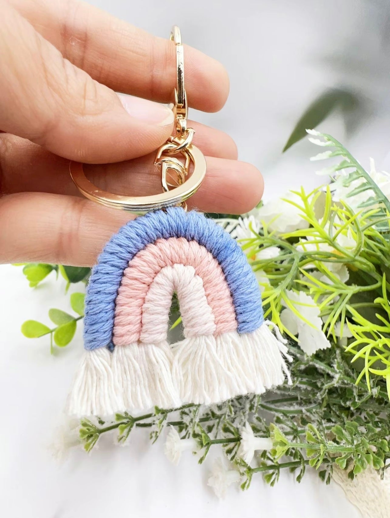 Color Block Rainbow Keychain