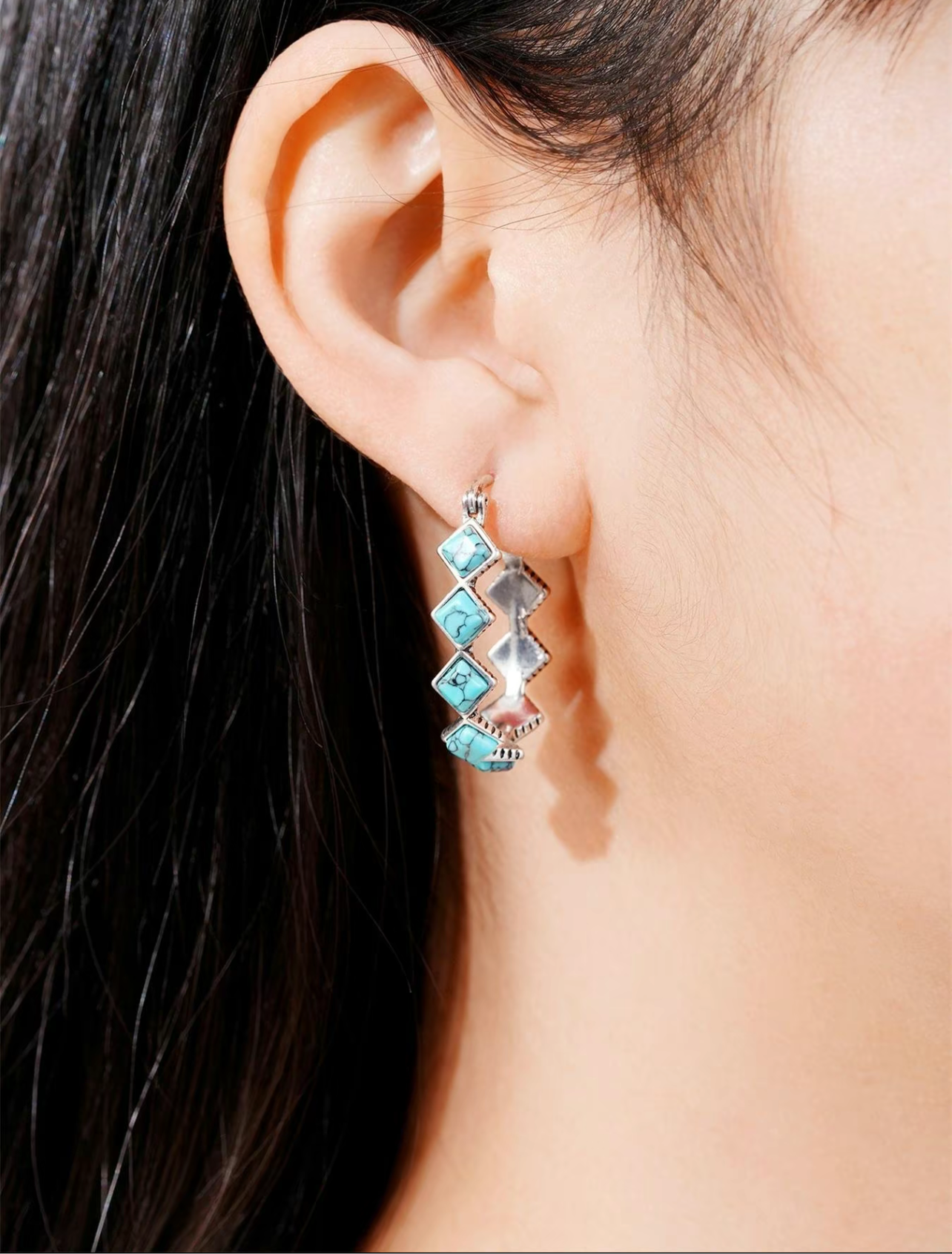 Turquoise Hoops