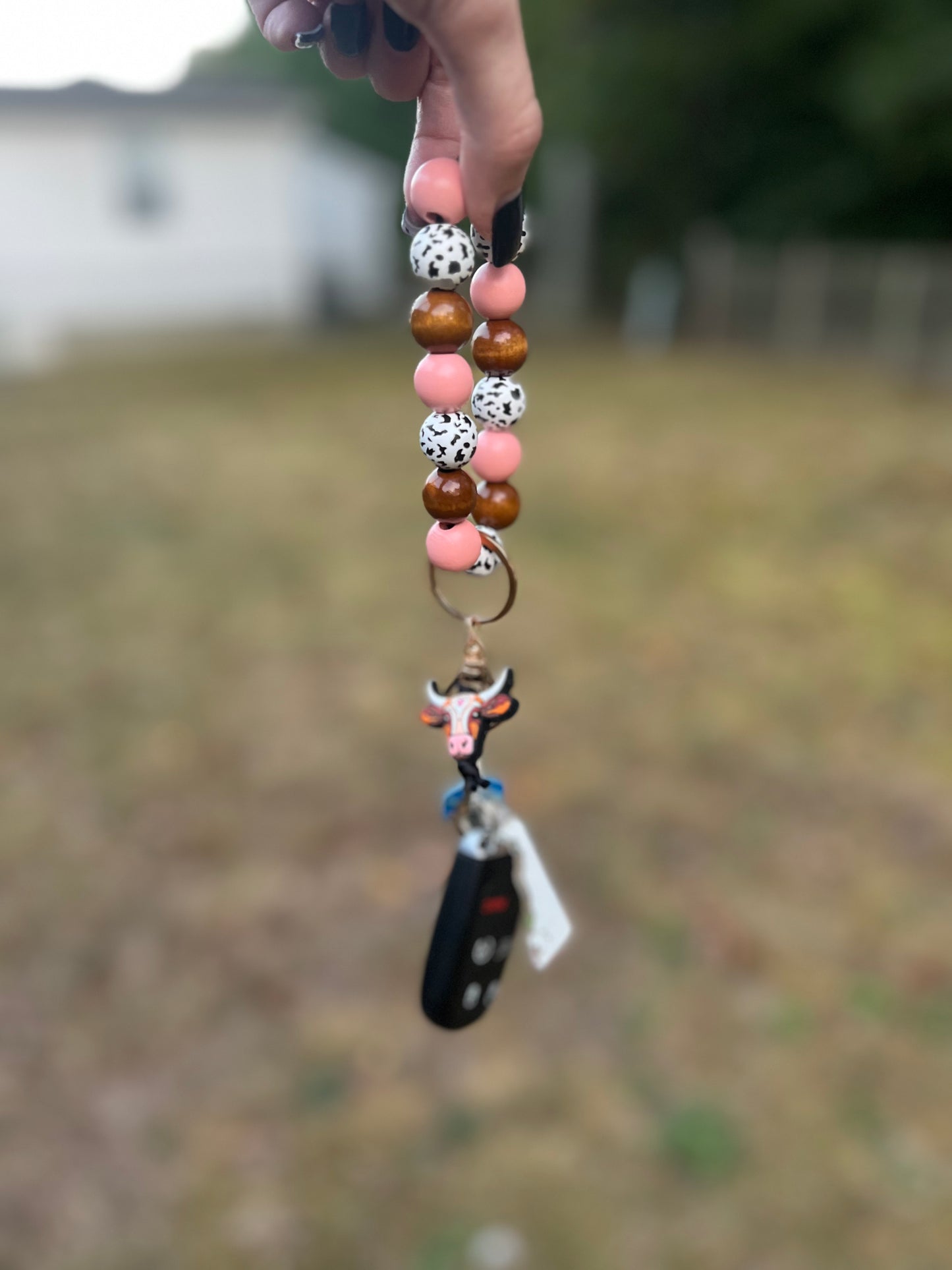 Wooden Beaded Key Chain