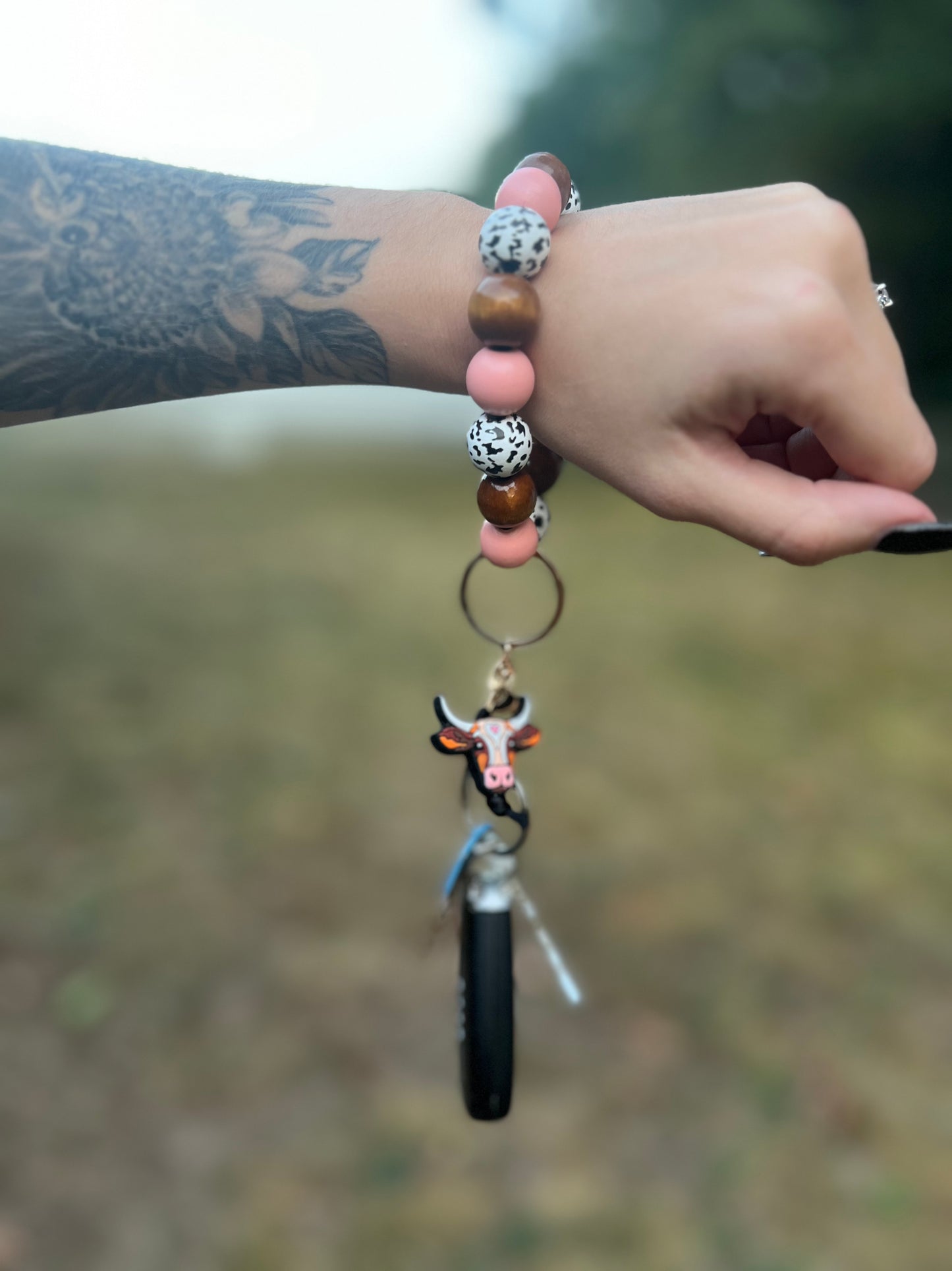 Wooden Beaded Key Chain