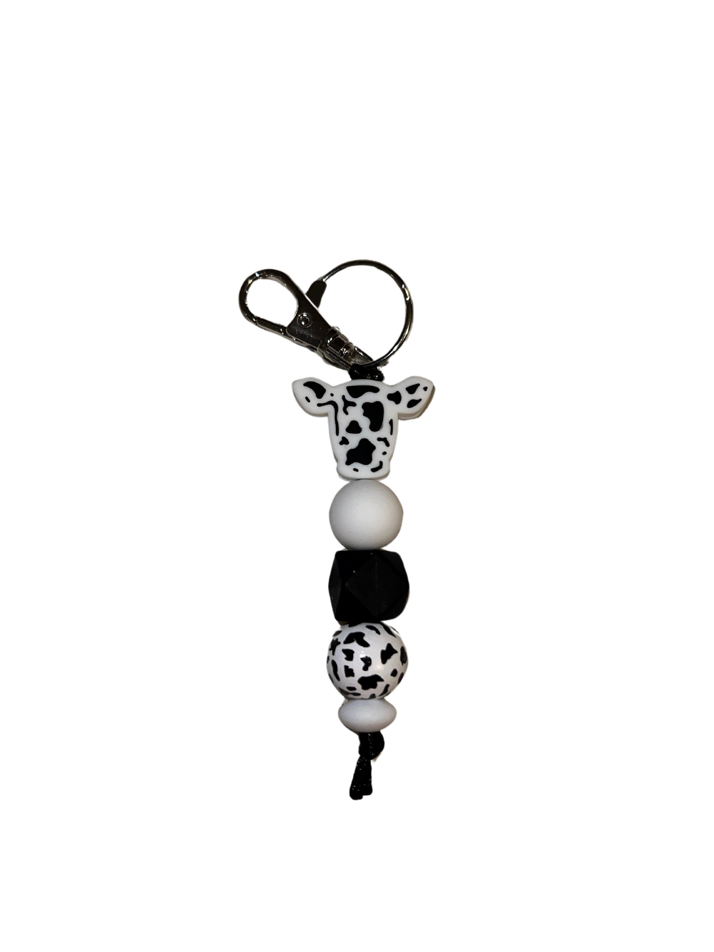 Moo Rubber Beaded Key Chain