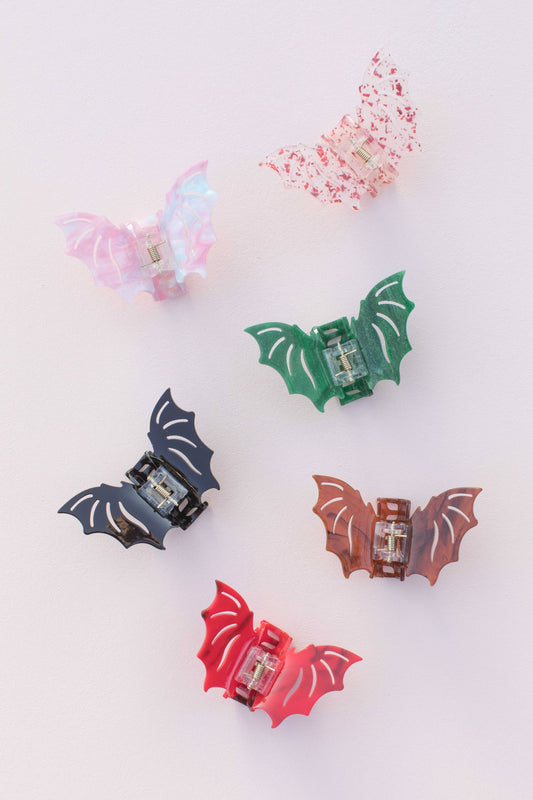 Halloween Bat Hair Clip Hair Claw: Red