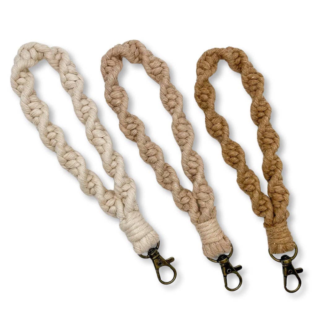 Twist Macrame Wristlet Keychain Gifts for Her: Terracotta