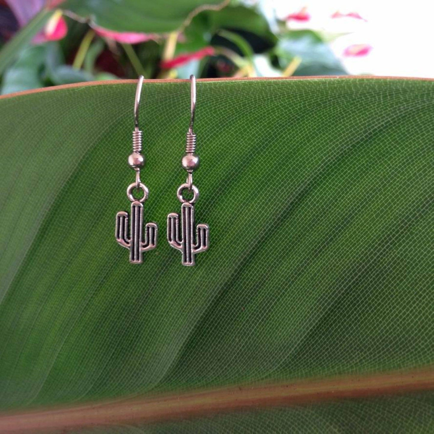 Silver Cactus Earrings