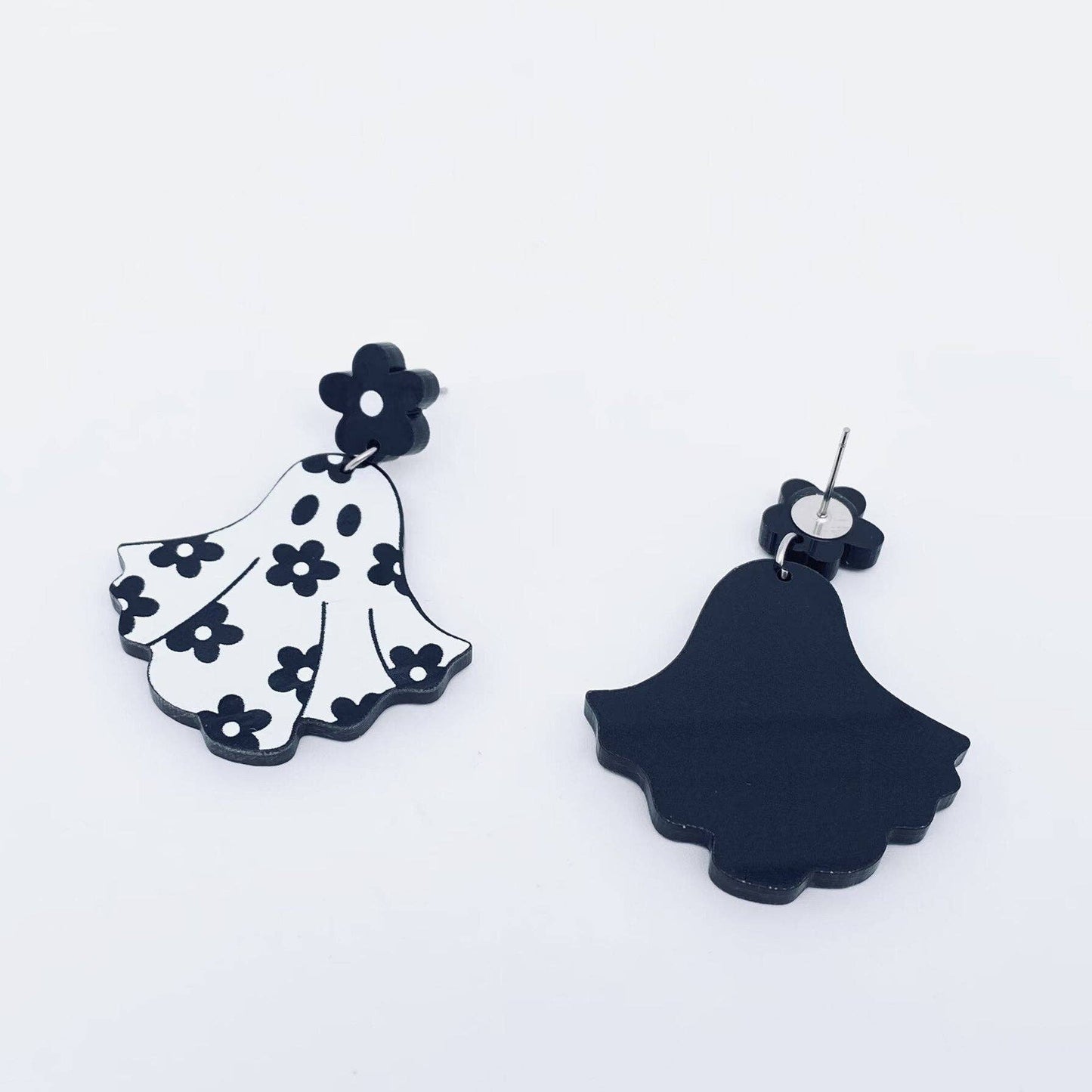 Halloween Flower Ghost Acrylic Earrings