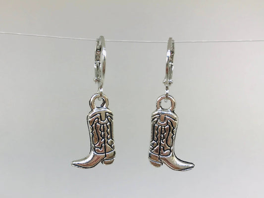 Cowboy Boots Earrings Country Western: Fish Wire