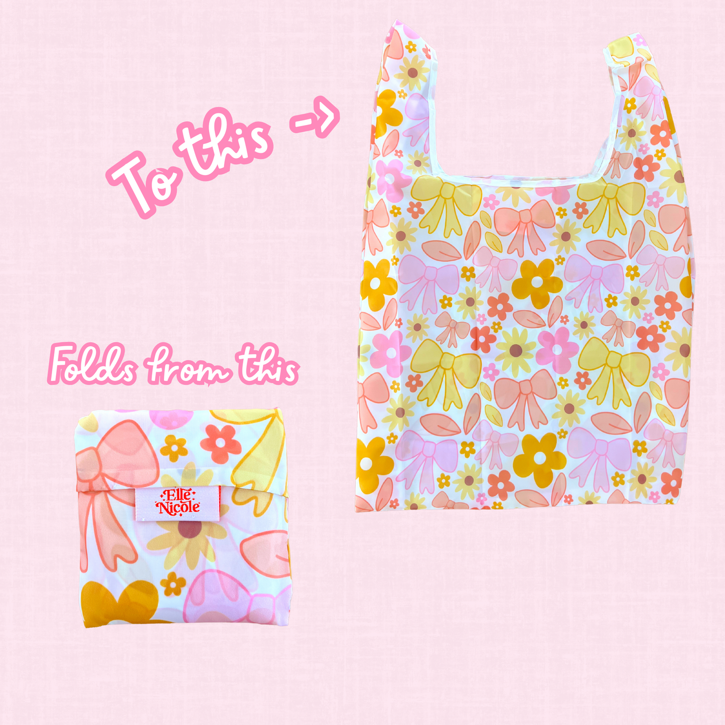 Nylon Reusable Bag - Fall Florals & Bows