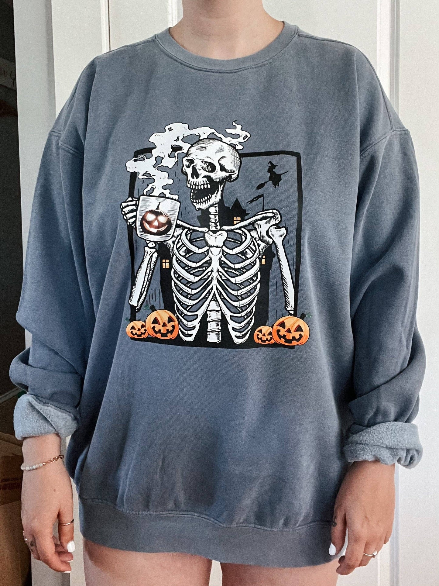 Caffeinated Skeleton Crewneck