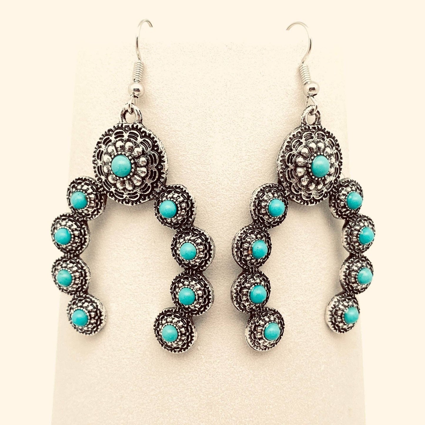 Turquoise Horseshoe Shape Dangle Earrings