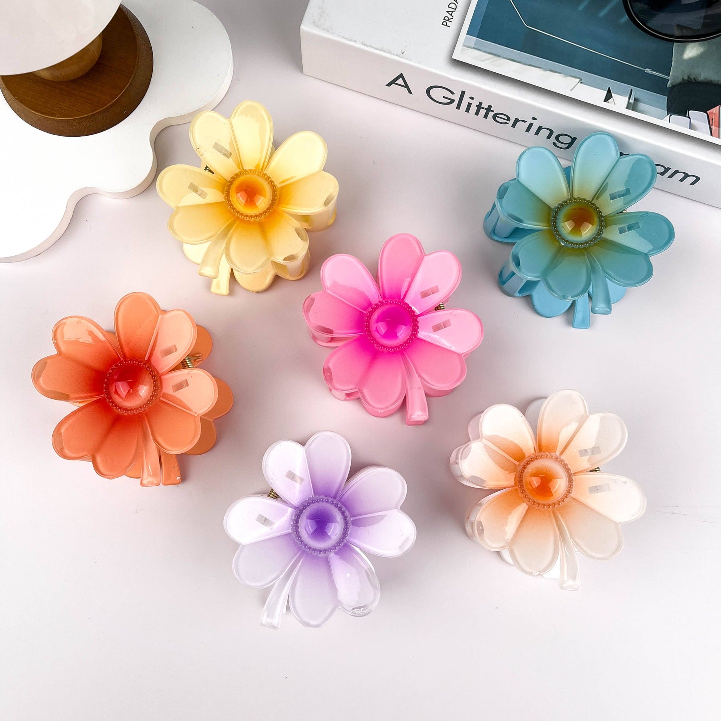 Four Leaf Clover Hair Clip: Yellow